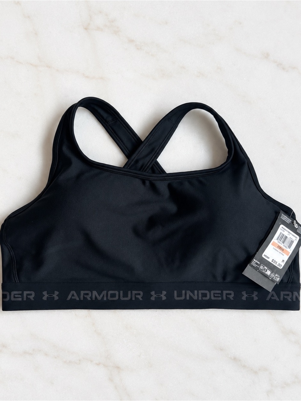 Under Armour Crossback Mid Sports Bra Black 2X NWT